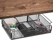 Under The Desk Drawer, Under Table Pencil Tray, Divided Metal Organizer Pencil Pen Supply for Easy Access and Space Saving