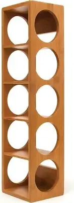 Lipper International Bamboo Stackable Wine Rack, 5 Bottle