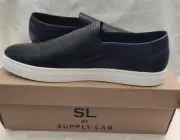 SL By Supply Lab RILEY Black Slip On Casual Shoes Men's 12M Leather Outsole NEW