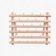 Foldable 30-Spool Thread Rack: Wooden Organizer for Embroidery & Sewing - Perfec
