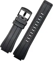 KTKBXUDMUL 24 * 16mm Silicone Rubber Bracelet Watchband for Timex Watches T2N738 T2N739 T2N720 T2N721 T49706 Watch Band Sports Fashion Strap(Black bk)