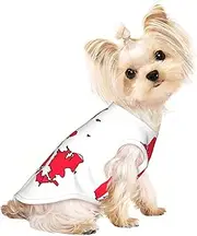 Danish Flag Map print Dog Shirts for Small Dogs Stretchy T-Shirts Lightweight Tank Top Sleeveless Striped Vest