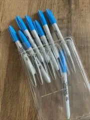 Sharpie Classic Fine Point Permanent,BRILLIANT BLUE Bullet(8 MARKERS+CARRY CASE)