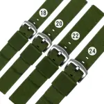 【WATCHBAND】18.20.22.24 MM / 各品牌通用 快拆錶耳 時尚指標 休閒尼龍帆布錶帶(綠色)