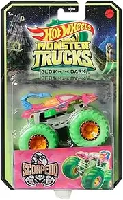Hot Wheels 2022 Monster Trucks 1:64 Scale Diecast Glow in The Dark Scorpedo