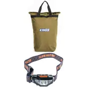 Adventure Kings Doona Pillow 400GSM Canvas Bag + Illuminator LED Head Torch