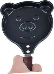 LABRIMP Pig Shaped Non-Stick Frying Pan for Boys and Girls Handle Color for Creating Fun Breakfasts Easy to Gas and Induction Cooktops for Young Chefs