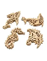 [UGEARS] U-Fidgets Pacific Ocean Mechanical DIY Kit Wooden 3D Puzzle 33 Piece