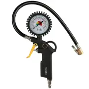 Tire Inflator with Pressure Gauge, 170 PSI Air Chuck, and Durable Rubber Hose