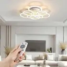 9Ring Acrylic LED Ceiling Light with Remote Control, Dimmable Flush Mount Cha...