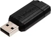 16 GB Pinstripe USB Flash Drive, Black 49063