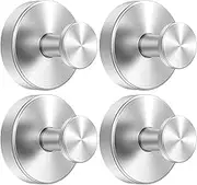 4Pcs Suction Cup Hooks, Holds up to 15lbs Suction Hook Reusable Vacuum Cup Hanger Easy to Install Suction Cup Wreath Hook Shower Suction Hanger for Home Kitchen Bathroom (Silver)