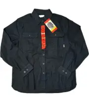 EDDIE BAUER Men’s Medium Navy Blue button down long sleeve Chamois NWT