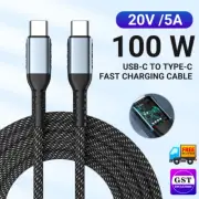 100W USB-C To Type-C Fast Charging Cable Data Cord For Samsung Huawei MacBook 2M