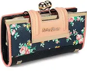 [AFKOMST] GLITZALL Women's Leather Purse Large Capacity Women's Handbag Long with 10 Card Slots and Clips, and Zero Purse with Buckle in the Middle, 05-Dark-Blue, chain wallet