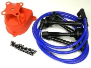 DISTRIBUTOR CAP & SPARK PLUG WIRE KIT FOR 94-01 ACURA INTEGRA B18C5 BLUE
