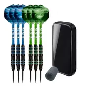 6pcs Tip Darts Set Professional Darts Brass Barrels Metal Tip Dart Tool w/ Box