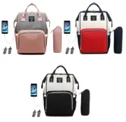 LEQUEEN Baby Diaper Bags Waterproof Backpack Mummy Maternity Nappy USB Charge