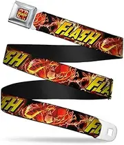 [Buckle-Down] Seatbelt Belt - THE FLASH Super Charged Running Pose - 1.0" Wide - 20-36 Inches in Length