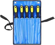 Daseeme 5-Piece File Set Includes 1 PCS Square/Round/Half Round/Flat/Triangular File Files with 8'' Rasp Tooth Portable Carrying Bag Carving Tool for Shaping Wood Plastic