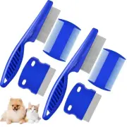 6 Pack Dog Grooming Comb, Pet Flea Lice Stainless Steel Cat Combs with Rounde...