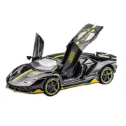 Catzon 1:32 Track Paint LP770 Alloy Car Model with Pull-Back Functionality and Sound Light Effects-BlackYellow