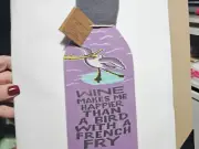Primitives By Kathy LoL Bottle Soxk Saying Wine Makes Me Happier Than A Bird Etc