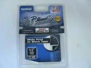 1 NEW BROTHER P-TOUCH TZ-335 1/2" WHITE ON BLACK LABEL TAPE CASSETTE 12MM