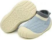 [AOIREMON] Baby Sock Shoes Toddler First Walking Shoes Non-Slip Infant Sneakers Slip-on Soft Sole Indoor Outdoor Floor Slippers Breathable Knitted Mesh Boy & Girls Tennis Shoes