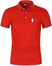 [PMHMER] Men Polo Shirt T-Shirt for Rainbow Six Siege Print Cycling Polo T-Shirts Rugby Short Sleeve Casual Tee Sports Golf Shirts Tops - Teen Gift