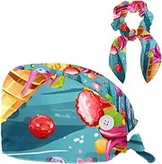 [YTYVAGT] Scrub Caps Women,Scrub Hats Suitable for Women,Celebrate Holiday Ice Cream