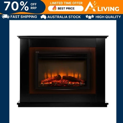 Electric Fireplace Heater 2000W Black Indoor Home Heating Modern Decor ME-BK