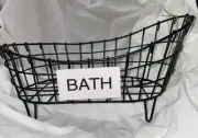 Bathroom Organizer Black Wire Bath Tub Shape Basket Soap Washcloth storage
