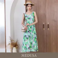 在飛比找ETMall東森購物網優惠-現貨【MEDUSA 曼度莎】綠色水墨天絲長洋裝（M-XL）｜