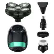 5 In 1 4D Men's Rechargeable Bald Head Electric Shaver 5 Floating Heads Beard Nose Ear Hair Trimmer Razor Clipper Facial Brush