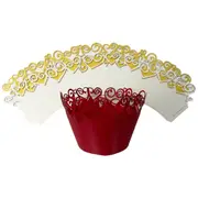Cupcake Wrappers x 12 Heart Wedding Party Cup Cases Liners Papers Wraps