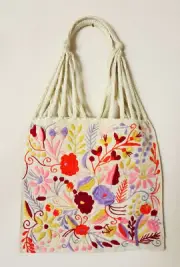 Chiapas tote color cream tone handmade wove in backstrap loom bag han