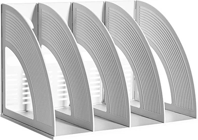 SAYEEC File Holder Storage Folder 4 Compartment 4 Compartments - Gray