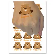 Peeking Gopher Go For It Temporary Tattoo Water Resistant Fake Body Art Set