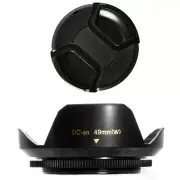 49mm Lens Hood Wide Petal and Lens Cap for Sony Nex c3 nex 7 nex 5n nex 3 Nex5
