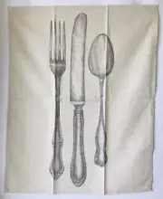 Fork Knife Spoon Tea Towel by Cake Vintage Table & Home Cotton / Hemp USA