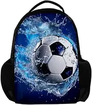 Travel Backpack for Men,Backpack for Women,Blue Ocean Football Water,Backpack, B9fi1hpurhjq, 10.8x5.1x15.8 in