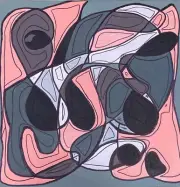 #5885 Acrylic on Canvas Abstract Signed YJR