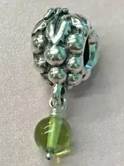 PANDORA | CHARDONNAY GREEN PERIDOT DANGLE CHARM ✪NEW✪ 790481PE RETIRED GRAPES US