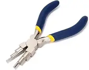 Ruimou 6 in 1 Wire Ring Forming Pliers 3-10mm Wire Bending For DIY Jewelry Rings, Earring S-Hooks, Wire Reshaping（6.29"/16cm）