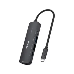 【KINYO】五合一多功能擴充座/USB集線器/USB Hub(PD、USB 3.2、HDMI介面、HDTV KCR-415)