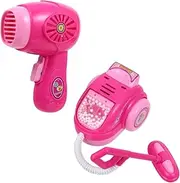 KONTONTY 2Pcs Mini Home Appliance Funny Hair Dryer Vacuum Cleaner Model for Creative Playhouse Safe No Batteries Required