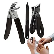 Quzente Nail Set - Wide Opening Manicure Kit | 3x Nail for Nail Tips, Stainless Steel Manicure Tools for Thick Nail