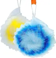 Alis Large Bath Loofah Sponge Scrubber Exfoliator for High Lather Cleansing Loofa Sponge Multi-Colour | Large Size, Tightly Knotted Loofa For Women & Men ALO322 Pack of 2 (color may very)
