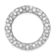 Sterling Silver Cz Circle Chain Slide Pendant